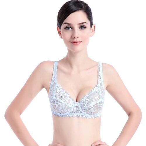 Womens Sexy Bralette Floral Lace Underwear See-Through Brassiere Girls Female Bustier Push Up Bra Comfortable Erotic Lingerie