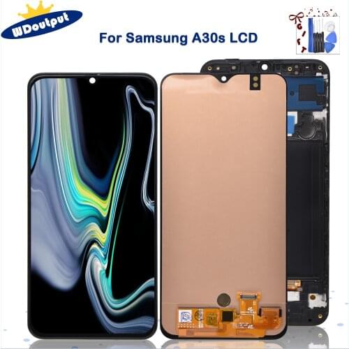 Super AMOLED 6.4" Inches For Samsung Galaxy A30S A307F A307 A307FN LCD Touch Screen Digitizer Display Assembly Parts With Frame