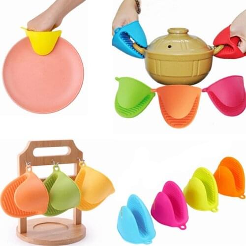 1Pc Silicone Anti-scalding Oven Glove Potholder Kitchen BBQ Gloves Tray Pot Dish Bowl Holder Oven Mitts Heat Resistant Hand Clip