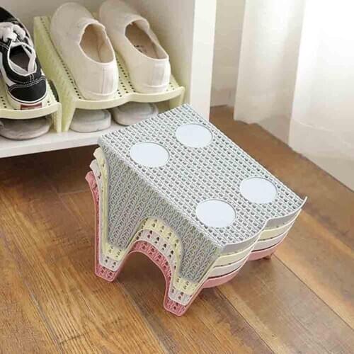 New 1Pc Single/Double Row Shoes Slot Stand Holder Rack Space Saver Storage Organizer Полка для обуви