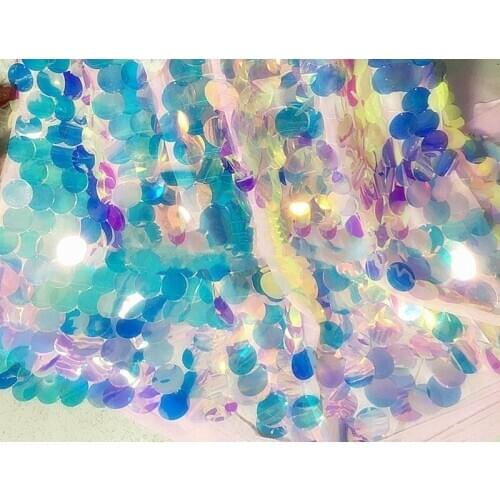 1Y/Lot african lace fabric high quality lace 4mm sequin lace fabric for dress wedding decoration