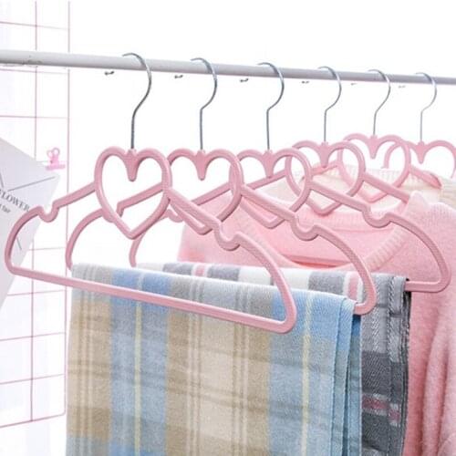 10 Pcs Multifunctional Heart/Bow Shaped Plastic Hanger for Suits Non Slip Clothes Rack Closet Organize Storage Rack Hangers 40CM
