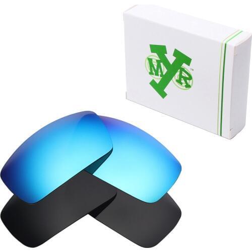 2 Pairs Mryok POLARIZED Replacement Lenses for Oakley Canteen 2006 Sunglasses Stealth Black & Ice Blue
