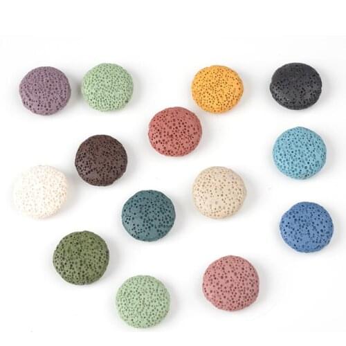 20mm Colorful Round Lava Stone Bead for DIY Essential Oil Diffuser Necklace Earrings Making