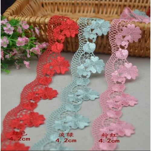 5 Meters Red Champagne Black Venise Guipure Lace Trim for Costume Dress Clothes Sewing DIY Craft Handmade Materials Accessories