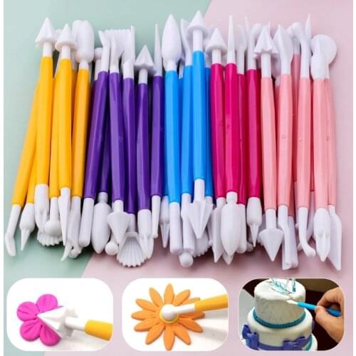 8pcs/Lot Fondant Cake Pastry Carving Cutter 16 Patterns Flower Sugar Craft Modelling Tools Clay Fondant Cake Decorating Tool