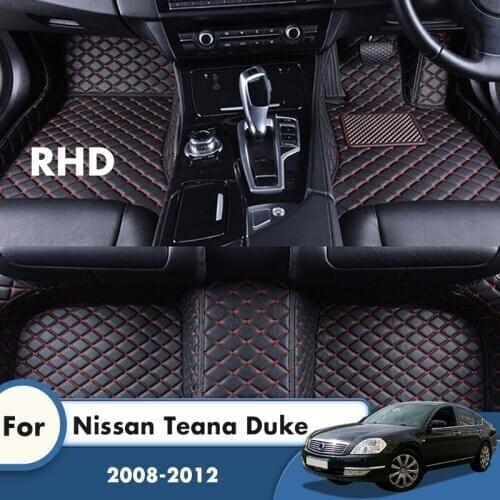 RHD Custom Car Floor Mats For Nissan Teana Duke 2012 2011 2010 2009 2008 Auto Interiors Accessories Pad Heel Carpets Pedal Rugs