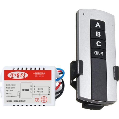 Wireless 200V-240V LED Ceiling Lamp ON/OFF Relay Switches Receiver 1/2/3 Ways Remote Switch