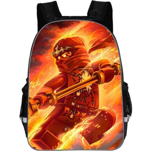 16 Inch Ninja Colorful Backpack Boy Cartoon School Bags Orthopedic Backpack School Bags for Boys and Girl Mochila Sac A Dos