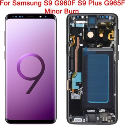 Minor Burn S9 Plus Display For Samsung Galaxy S9 LCD With Frame Touch Screen SM-G960A G960FD/S G965F Display Replacement