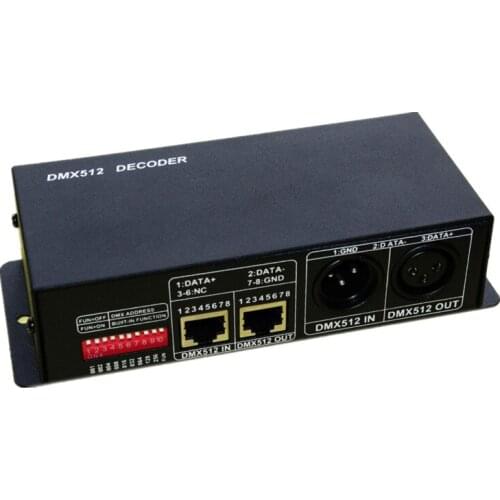 DMX512 Sub-controller DMX Decoder RGB Strip Lights Led Driver LED Lighting Dimmer Controller DC 12V-24V