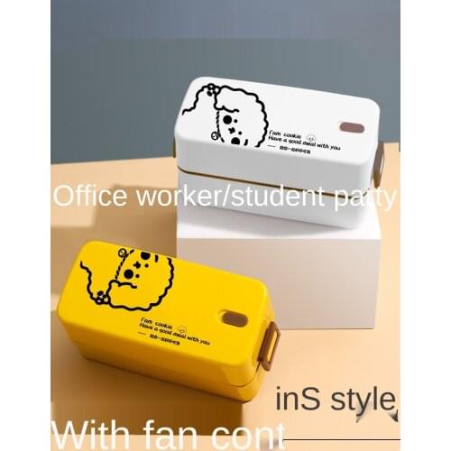 The microwave double lunch box ins summer wind Japanese bento box cute girl student lunch box office worker