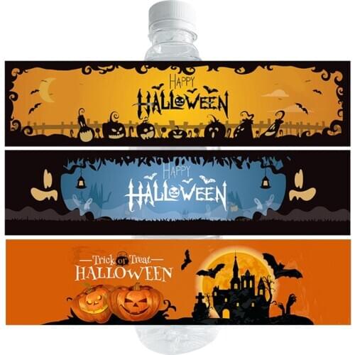 Halloween Party Water Bottle Labels Stickers Home Happy Halloween Spider Pumpkin Water Bottle Labels Party Decoration Favors