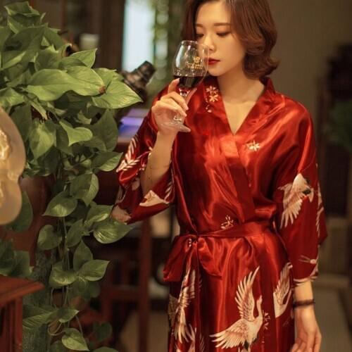Sale XXXL Summer Satin Sleepwear Kimono Bathrobe Women Bride Bridesmaid Wedding Robe Dress Gown Sexy Long Sleepwear Honeymoon