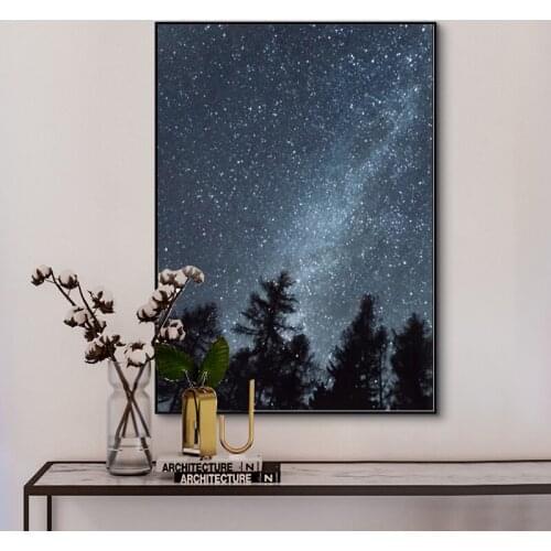 HD Prints Home Decoration Canvas Painting Milky Way the Woods Wall Art Modern Modular Pictures For Living Room Poster Frame