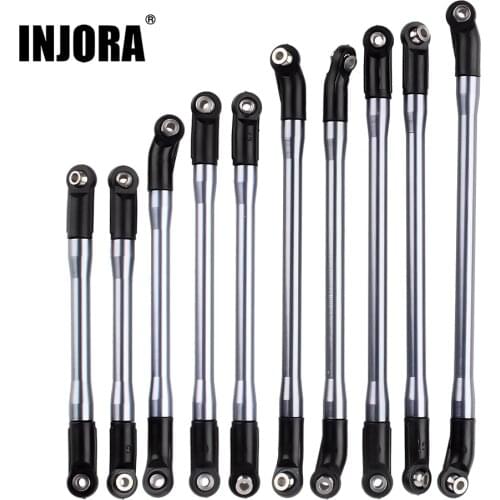 INJORA 10Pcs/Set Metal Link Set Plastic Rod End for 1/10 RC Crawler Car Axial SCX10 II 90046