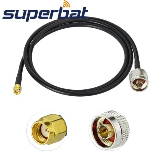 Superbat RP-SMA Male to N Type Male Antenna Adapter Cable 1m for WiFi Booster Extender AP
