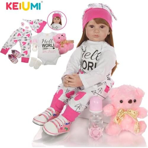 KEIUMI 24 Inch New Arrival Baby Reborn Dolls Princess Baby Reborn Bebe Dolls Girl Birthday Gift Present Child Playment House Toy