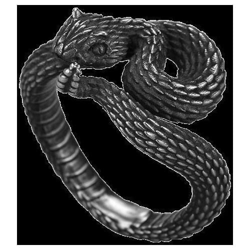Women Mens Fashion Snake Ring Vintage Punk Styke Exaggerated Spirit Snake Ring for Motorcycle Party Biker Ring Men Jewelry Gift