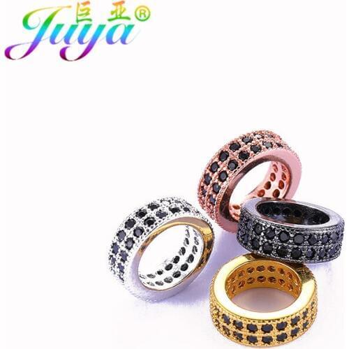 Micro Pave Ziron 10mm Round Spacer Charms Metal Beads Accessories For Women Mne Natural Stones Jewelry Making