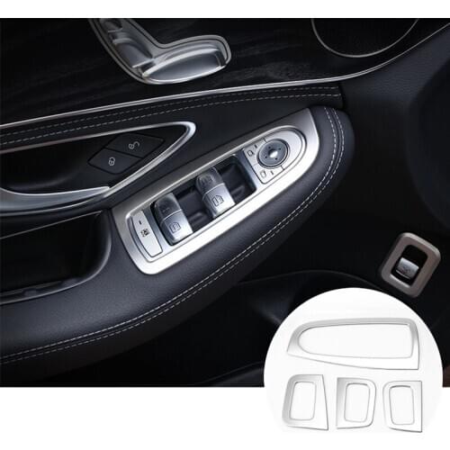 Inner Door Armrest Window Switch Button Cover 4pcs For Benz GLC X253 2015-2020 Car accesories interior Car decoration