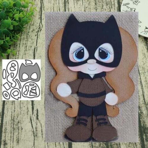 Metal cutting dies cut build up Masked man print smile collage Scrapbook PAPER CRAFT card album stencils craft die