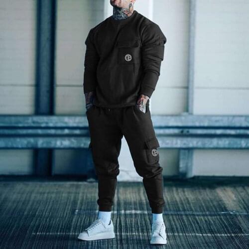 Mens Tracksuits 2021 Cotton Casual Hoodie Set Autumn Male Sweatshirt Clothes for Men