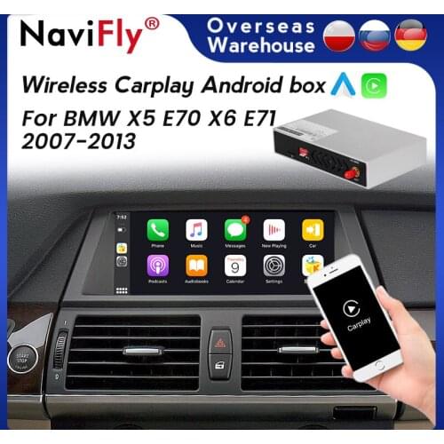Android Auto Wireless Apple CarPlay Decoder Box For BMW X5 E70 X6 E71 2007-2013 Support Siri Mirror Link