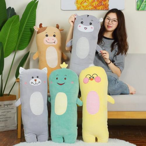 New 70/100CM Plush Cactus Hamster Cat Creative Long Soft Creative Cow Long Pillow Kids Sleeping Pillow Plush Stuffed Lover Gift