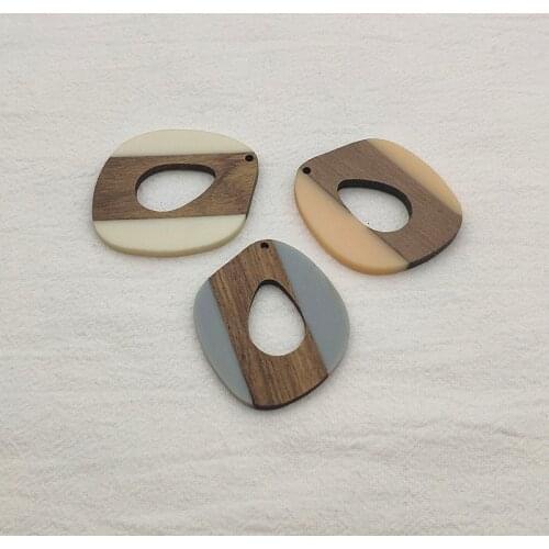 New arrival! Mix color 47x40mm 10pcs Resin Wood irregular-shape Charm for earrings,Earring parts,jewelry findings