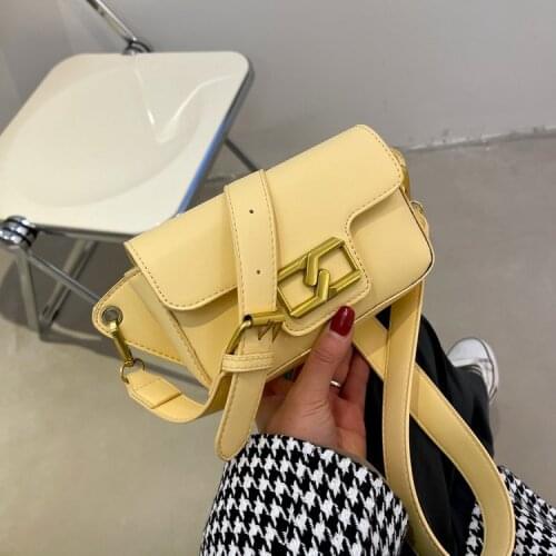 Solid Color PU Leather Design Small Shoulder Crossbody Bags for Women 2021 Summer Luxury Brand Fashion Travel Chain Handbags