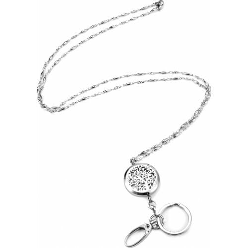 Aromatherapy Necklace Essential Oil Diffusion Pendant Necklace Pendant Necklace Silver Stainless Steel Necklace Women