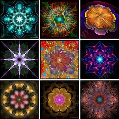 Full Square / Round Diamond Painting Cross Stitch Kits Diamond Embroidery Mandala Pattern Picture of Rhinestones Home Decoration