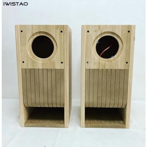 IWISTAO HIFI 6/6.5 Inches Full Range Speaker Empty Cabinet Kits 1 Pair MDF Labyrinth Structure for Tube Amplifier