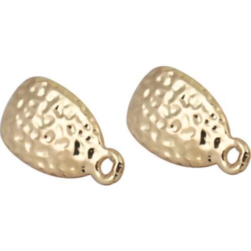 DoreenBeads Zinc Based Alloy Ear Post Stud Earrings Findings Drop Gold W/ Loop Jewelry DIY Findings Charms 18mm x 10mm,10 PCs