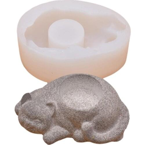 Cat Succulents Flower Pot Silicone Mold Concrete Aromatherapy Plaster Mould Candle Holder Resin Craft Making Tools