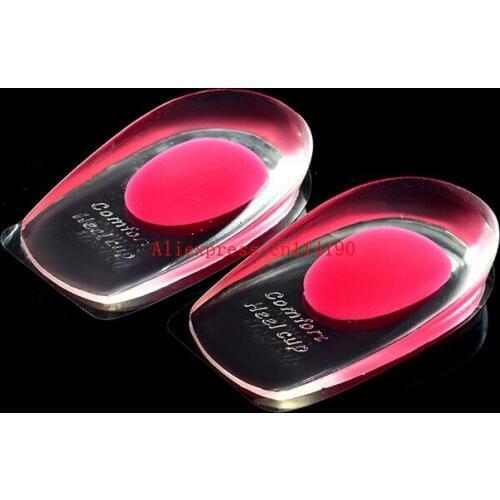 Brand new Gel Shoes Insoles Cushion Heel Cup Massage Pads Inserts Heel Pain Spur Silicone