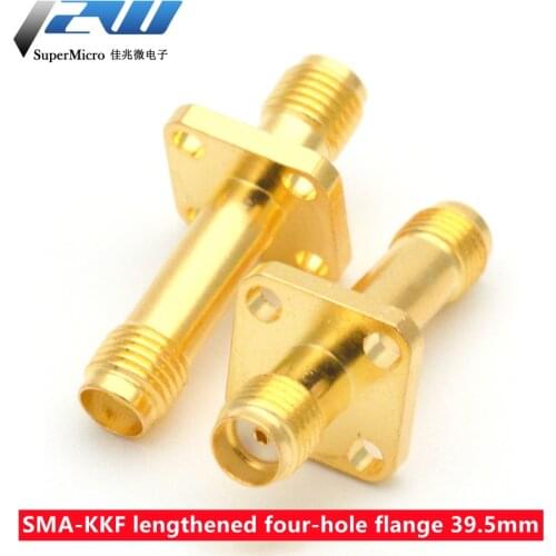 SMA adapter SMA-KKF extended four-hole flange fixed 39.5mm high frequency 12G low standing wave female to female