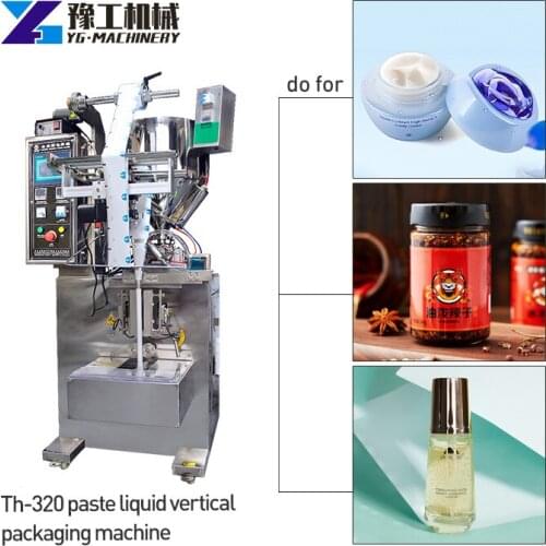 THB4-320C1-YQ50 Label Printer Small Automatic Packaging Machine for Chili Sauce Peanut Butter Liquid Paste Packing Machine