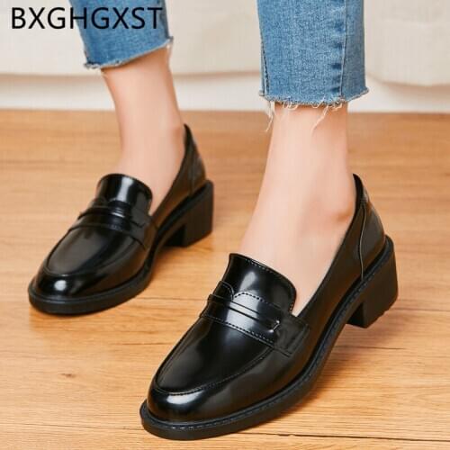 Korean heels office shoes women leather ladies high heels block heel shoes woman elegant fashion luxury shoes women designers