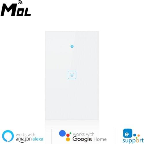 MOL eWeLink US 1gang App Control WiFi Smart Light Switch RF433 Neutral Wire Single Fire Smart Switch Works With Alexa GoogleHome
