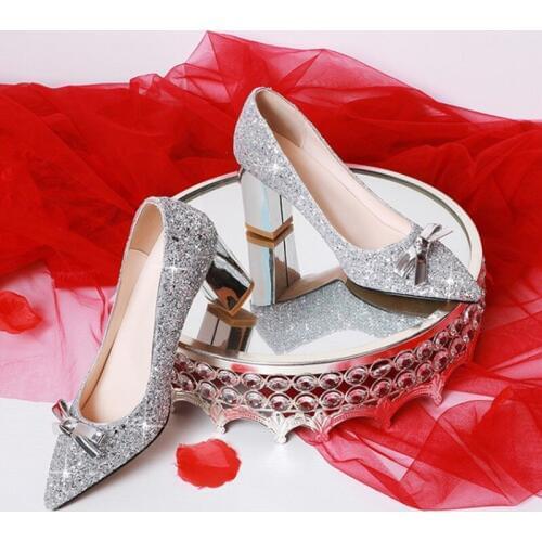 YELUOHK Women's Shoes With A Glass Heel