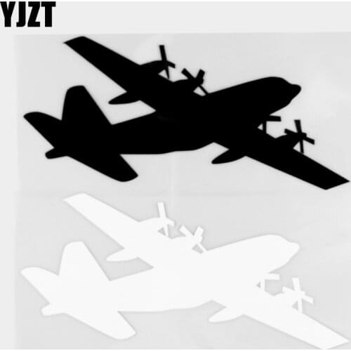 YJZT 8.1×15.5CM Exquisite Air Fighter Trend Car Sticker Cool Dazzle Vinyl Decal Decoration Black / Silver 20C-0369