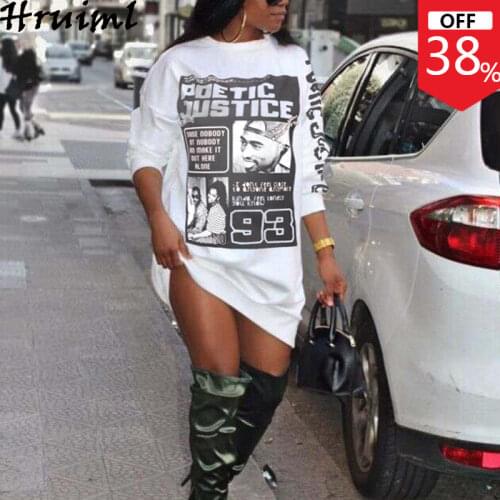 Long Sleeve Women Shirt Dress Fashion Print O Neck Oversize Lady Mini Dress Casual Streetwear Autumn Plus Size Long Sweatshirt