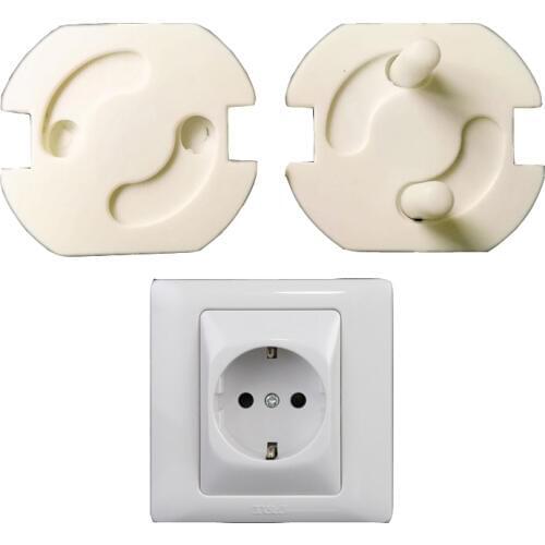 10pcs/lot New Pure White ABS Baby Safety Plug Socket Protective Cover Protective Insulation Against Electric Shock 2 Hole Round