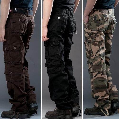 2020 Summer and spring overalls male trousers multi-pocket male loose Camouflage casual casual straight Cargo Pants Work Trouser