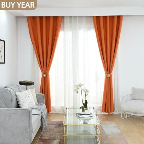 2021 New Nordic Curtains for Living Dining Room Bedroom Simple Solid Color Curtains Window Curtain French Window Tulle Curtains