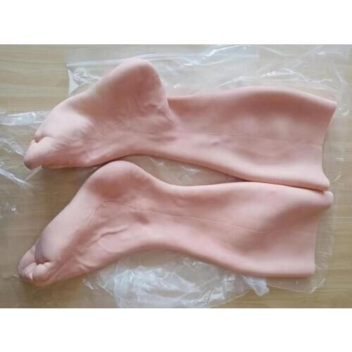 40CM One Pair Silicone Foot Sleeve Special For U Artificial Leg Cover Highly Simulated Skin Realistic Foot Cover Silicone TPE 3G