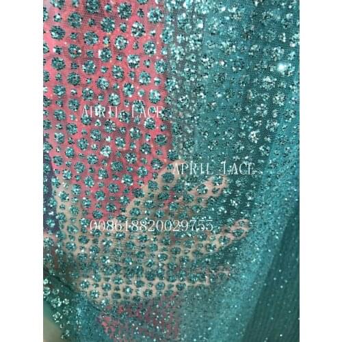 5yards HLL099 hand print glitter african india mesh fabric for wedding/evening dress fast shipping by dhl