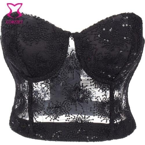 Brilliant Firework Pattern With Sequins Strapless Bra Bustier Lingerie Sexy Underwear Women Bras Bralette Crop Top Soutien Gorge